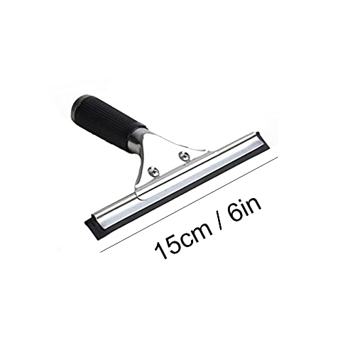 Black 15cm 6in Window Squeegee All Purpose Squeegee for Glass Shower Doors, Car Window, Home Mirrors, Bathroom Cleaner Wiper Accessory(6in/15cm, Black) - color: Black, size: 6in/15cm