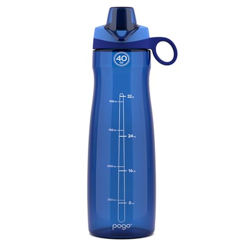 Pogo BPA-Free Plastic Water Bottle with Chug Lid, 40 Oz, Blue - color: Blue, size: 40 Ounces