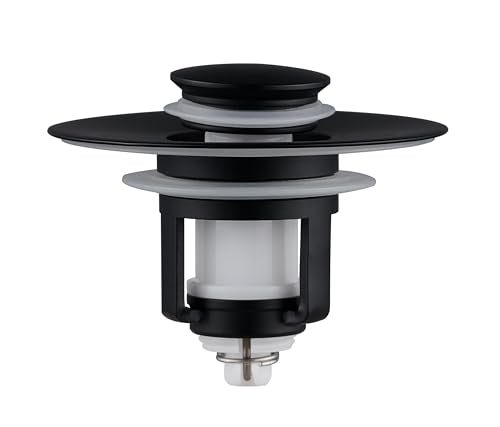 Universal 2 in 1Bathroom Sink Stopper, 1 Pack Pop Up Bathroom Sink Drain Strainer for 1.06"-1.65" Basin Drain Holes, Anti Clogging Drain Filter (Matte Black(s)-1p) - color: Matte Black(s)-1p