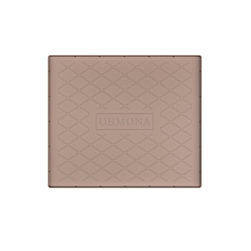 URMONA 22" x 22" Waterproof Silicone Mat in Multiple Sizes & Colors, Under Sink Mat for Kitchen & Bathroom, Pet Food Pad for Dogs & Cats, Kitchen Cabinet Liner, Multi-Purpose for Storage(Khaki) - color: Khaki, size: 22"W x 22"L