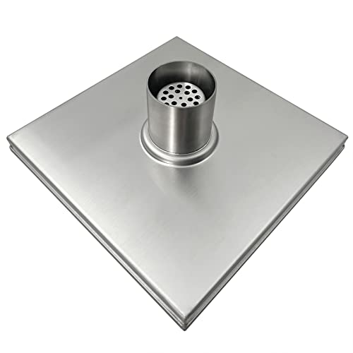 Neodrain Square Shower Drain with Removable Quadrato Pattern Grate, Brushed 304 Stainless Steel Square Drain, with Watermark&CUPC Certified, Hair Strainer (Stainless, 8 in) - color: Stainless, size: 8 IN