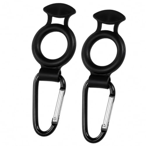 Iconikal 2-Pack Plastic Water Bottle Holder Rubber Grip Aluminum Carabiner | Secure Grip, Silicone Material, Pull Tab Design