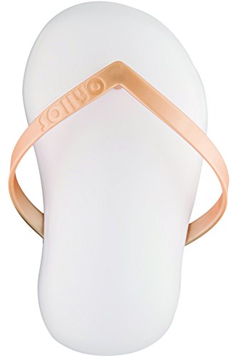 B105 (4.25”) French Made No-Slip Flip Flop Shampoo & Detangler Hair Brush - Best Anti-Static Detangling Brush for Knots & Tangles, Scalp Massage, and Styling (Gold White) - color: Gold White
