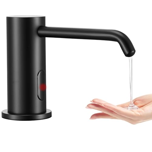 Automatic Soap Dispenser Touchless for Kitchen Bathroom Sink Built in Electric Soap Dispenser Infrared Sensors Liquid Commercial Dispenser with Bottle and Pump 33.81oz/1000ml (Black) - color: Liquid-black