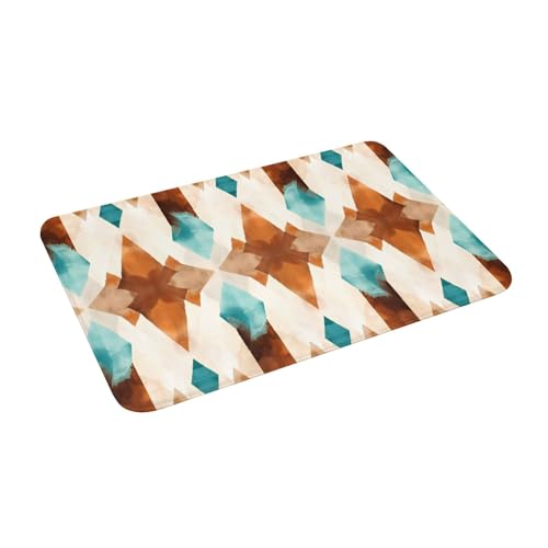 Bath Mat Cowhide Print Western Quick Dry Bathroom Rugs Non Slip Absorbent Shower Flannel Rug Floor Mat for Bathroom,Bathtub,Sink,Bedroom,16"X24" - color: Cay20