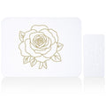 Stone Dish Drying Mat for Kitchen Counter, Glittery Resin Rose Pattern Quick Drying Mat, Water Absorbing Diatomaceous Pad for Plate Bottle Utensil Rack,Space Saving (Gold & White, 16"×12")