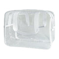Large Clear Transparent Gift Pouch Wash Travel Makeup Cosmetic Bag with Handle for Travel Bathroom Toiletry Organizer (Clear) - color: clear