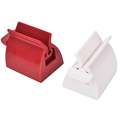 Set of 2 Rolling Tube Toothpaste Squeezer Dispenser Toothpaste Seat Holder Stand - color: Multicolor