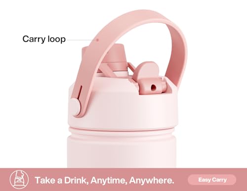 POWCAN 26 oz Insulated Water Bottle with 2-in-1 Straw and Spout Lid, Keep Cold 24H, Leak-Proof, Fits in Car Cup Holder, Stainless Steel Water Bottle for Sports, Travel, and School (Cotton Candy) - color: Cotton Candy, size: 26 Ounces