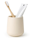 BosilunLife Ceramic Toothbrush Holder (Apricot, Rounded Base) - color: Apricot-rb, size: rounded base