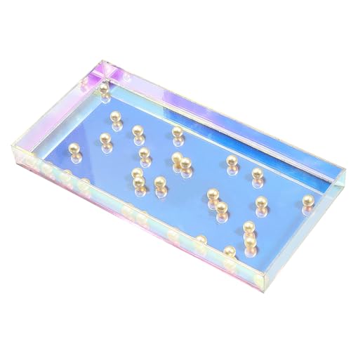 ROYALITA Acrylic Tray Bathroom Tray for Countertop, Guest Towel Holder Tray for Napkin Perfume Jewelry Makeup, Vanity Trays for Soap Dispenser, Aromatherapy, Cup & Candle, Iridescent - color: Iridescent