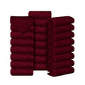 Casa Lino Face Towels & Body Wash Cloths for Hotel - 100% Cotton Wash Cloths for Bathroom - Highly Absorbent & Quick Drying Washcloth Set - Cotton washclothes, 24 Pack 12" x 12" - (Burgundy) - color: Burgundy
