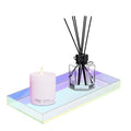 ROYALITA Acrylic Tray Bathroom Tray for Countertop, Guest Towel Holder Tray for Napkin Perfume Jewelry Makeup, Vanity Trays for Soap Dispenser, Aromatherapy, Cup & Candle, Iridescent - color: Iridescent