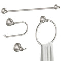 Formosa Design Hardware Classic 4-Piece Bathroom Accessories Set, 24-inch Towel Bar, Toilet Paper Holder, Towel Ring, and Robe Hook, Durable Zinc Alloy & Stainless Steel, (Brushed Nickel Finish) - color: Brushed Nickel