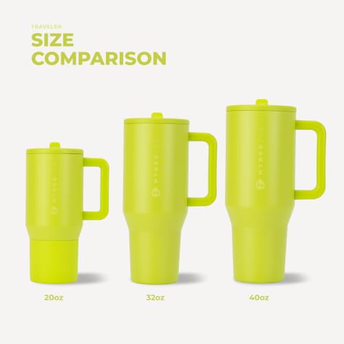 HydroJug Traveler 40oz, Insulated Tumbler with Handle & Straw, Lemon Lime - color: Lemon Lime, size: 40 Ounces