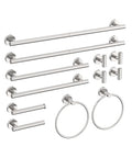 12 Pcs Brushed Nickel Bathroom Accessories Set, HOMEMYSTIQUE SUS304 Stainless Steel Bathroom Hardware Set, Bath Towel Bar Set, Toilet Paper Holders, Towel Rings Racks, Robe Towel Hooks - color: Brushed Nickel, size: 12 Pieces