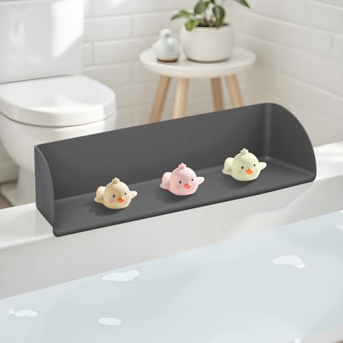 Bathtub Splash Guard Silicone Tub Water Splash Guard (Grey)
