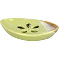 Ceramic Soap Dish with Self Draining Tray for Bar Soap, Bathroom, Kitchen (Lemon Yellow) - color: Lemon Yellow