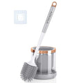 Silicone Toilet Brush and Holder Set, Toilet Bowl Brush with Tweezers Long Handle, Toilet Cleaner Brush for Bathroom Deep Cleaning, Elegant Toilet Scrubber Bathroom Accessories (Light Gray) - color: Light Gray