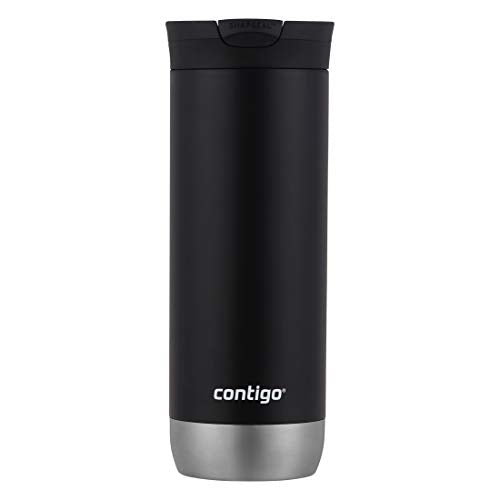 Contigo HuronTravel Mug Screw Cap Stainless Steel Drinking Cup - color: Licorice, size: 20oz (Pack of 1)