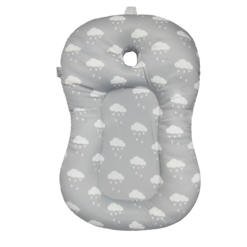 KAKIBLIN Baby Bath Mat, Baby Bath Cushion Soft Anti-Slip Pad 0-6 Month Toddler Pillow (Cloud) - color: Cloud