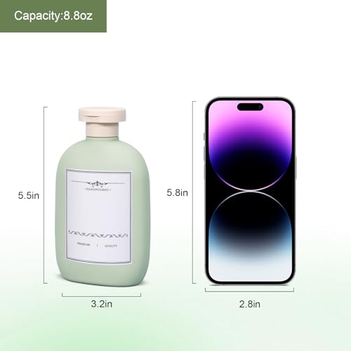 8.8 oz Plastic Travel Shampoo Bottles, Empty Plastic Squeeze Bottles with Flip Cap for Toiletries, Leakage-proof Travel Shampoo and Conditioner Bottles - color: Blue+Green, size: 8.8 ounces