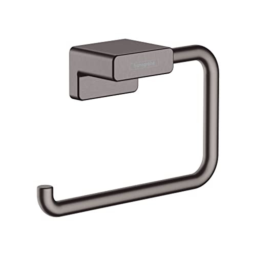 hansgrohe AddStoris Roll Holder without Cover in Brushed Black Chrome 3-inch Accessories in Brushed Black Chrome, 41771340 - color: Brushed Black Chrome