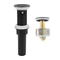 Bathroom Sink Drain,Drain Stopper Bathroom Sink with Overflow,Small Cap Pop Up Drain Assembly with Detachable Strainer Basket,Built-in Anti-Clogging, Stainless Steel Nut Matte Black - color: Matte Black-small Cap, style: With Overflow