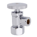 Westbrass Round Handle Angle Stop Shut Off Valve, 1/2" Copper Pipe Inlet with 3/8" Compression Outlet, Polished Chrome, D105-26 - color: Polished Chrome, size: 1 Pack