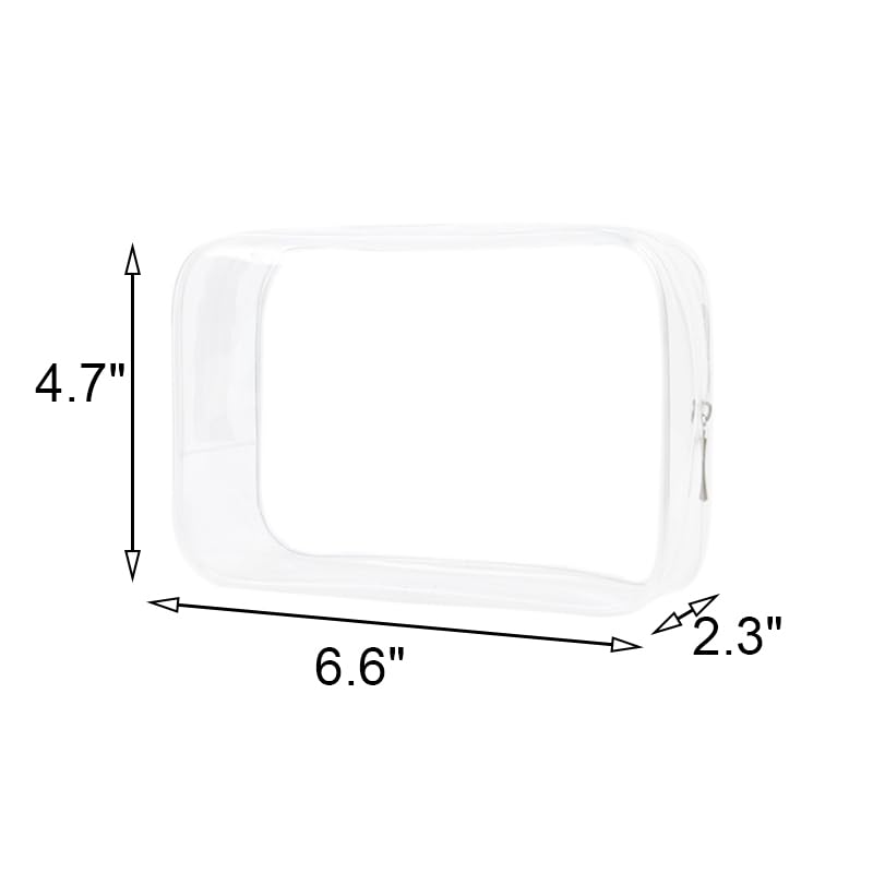Buminee Clear Pouch, Makeup Bag, 6.6"x2.3"x4.7" TSA Approved Toiletry Bag-1 Pack All Clear - color: clear