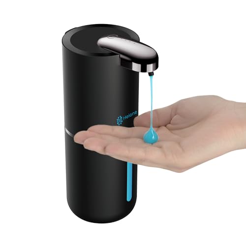 Automatic Liquid Soap Dispenser, Black | IPX5 Waterproof 12.8oz / 380mL Capacity 4 Adjustable Liquid Levels USB-C Rechargeable Long-Lasting Battery - color: Black (Liquid)