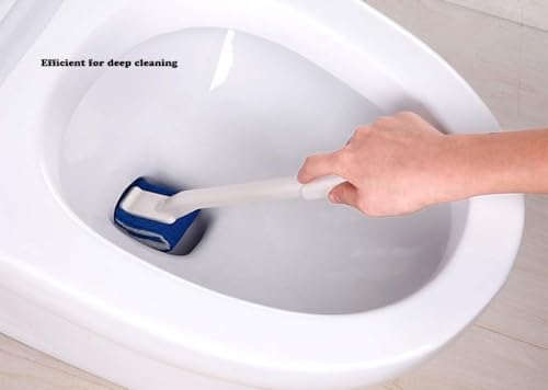 Toilet Brush Bowl Brush Bathroom Brush Under Rim Toilet Brush Scracth-Free Curved Good Grip Easy to use deep Cleaning No Scratching, Anti-Splashing Easy to Store (2pc White) - color: White