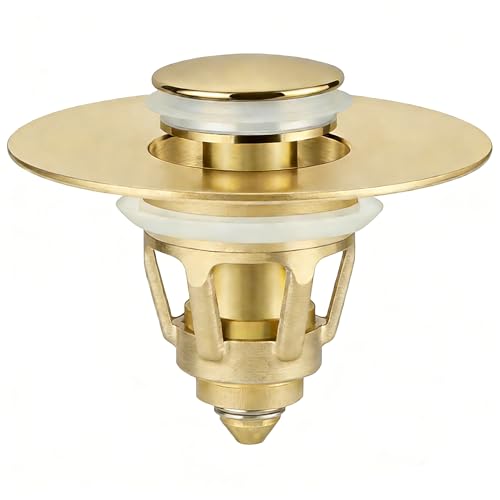 Tgosomt Bathroom Sink Stopper, Bathroom Sink Drain Strainer, Revolutionary Bathroom Accessories and Essentials (Brushed Gold) - color: Brushed Gold, size: 1 Pack