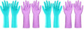Elgood Reusable Dishwashing Cleaning Gloves with Latex free, Cotton lining,Kitchen Gloves 2 Pairs,Purple+blue large (Pack of 2) - color: Purple+blue, size: Large (Pack of 4)