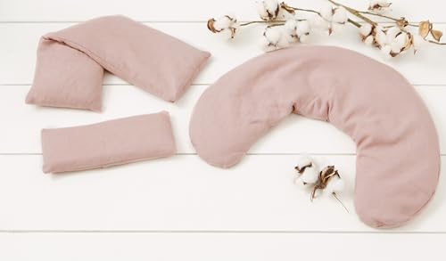Bucky Linen Hot & Cold Neck Pillow, Natural Buckwheat Filling, Pink, 25x6.5-inch - color: Pink