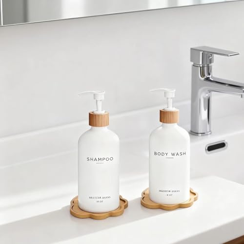 Bamboo soap Dispenser Tray, Bathroom Countertop T ray Kitchen T ray Bamboo Tray Sink T ray Dresser Jewelry Ring Dish, Comestic Holder Bathtub Organizer, Ideal for Jewelry, (5.12" ×5.12")-2 Pack