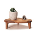 Acacia Wood Corner Pedestal Stand Triangle Decorative Farmhouse Wood Riser for Display Wooden Stand Soap Tray Candle Plant Holder Kitchen Bathroom Coffee Bar Counter Organizer