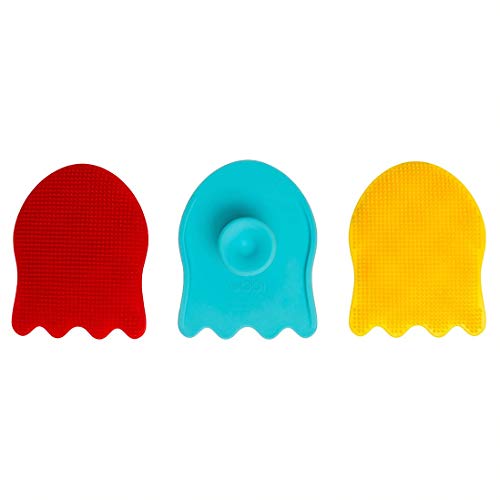 Ubbi Baby Cradle Cap Brush Silicone Brush Set, 3 Pack Soft Newborn & Infant Scalp Brushes for Gentle Bath Cleaning, BPA Free, Exfoliating Baby Bath Accessories - color: Yellow, Blue, Red
