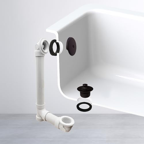 Westbrass Pull & Drain Sch. 40 PVC Bath Waste with One-Hole Top Elbow, Oil Rubbed Bronze, D49721-12 - color: Oil Rubbed Bronze, size: 1 Pack