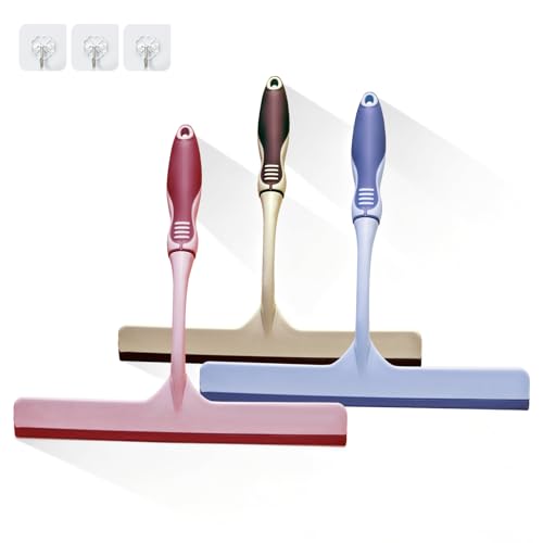 ENGZWHUAN Hanging Rubber Squeegee with Hook, mini Squeegee Shower Squeegee for Shower Glass Multipurpose Shower Squeegee for Glass Doors (Premium Version) - color: Premium Version