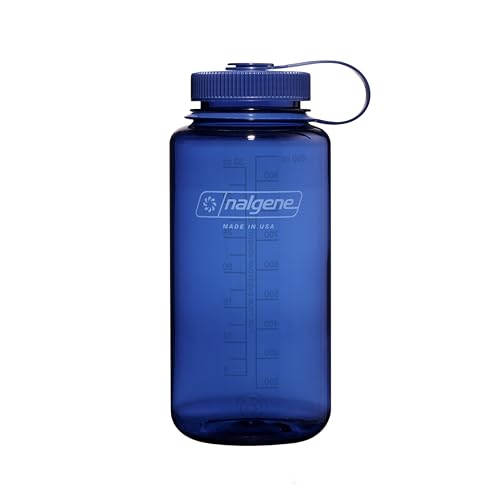 Nalgene 32 oz Wide Mouth Water Bottle | BPA-Free, Durable & Leak Proof, Lightweight Bottle for Hiking & Gym, Work & Travel - color: Denim, size: 32 Ounces