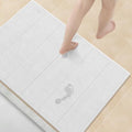 Yolife 32"x 20" Stone Bath Mat Large, Diatomaceous Earth Bath Mat for Bathroom, Super Absorbent Quick Drying Stone Shower Mat, Non-Slip Natural Diatomite Bathroom Floor Mat, Easy to Clean (White Grey) - color: White Grey