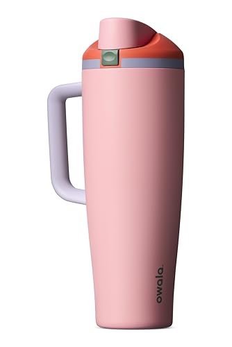 Owala FreeSip Tumbler Insulated Stainless Steel Water Bottle with Built-in Straw and Side Handle, For Travel, Work, School, and Sports, 40oz, BPA Free, Leak Proof, Sugar High - color: Sugar High, size: 40 Ounces