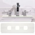 Teenyyou 3 Square Hole White Faucet Mat for Kitchen Sink Bathroom 16.14" x 4.49" Kitchen Faucet Absorbent Mat Diatomite Splash Guard Quick Drying Stone Drip Catcher Hole 1.97" Holes Spaced About 1.97" - color: White, style: 3 Square Hole