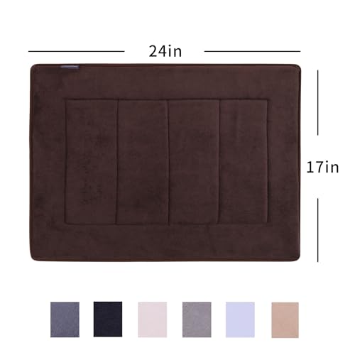 Bathroom Rugs, High Density Memory Foam Bath Mat, Absorbency & Non-Slip, Easy Care, Machine Washable Bath Mats for Bathroom, Shower&Tub, Modern Coral Velvet (Brown, 17" x 24") - color: New Brown, size: 1'5" x 2' (Rectangular)