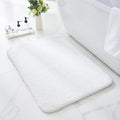 Small Bath Rugs White 17x24 Fluffy Non-Slip Bath Mat for Tub Washable Plush Bathroom Floor Mat Luxury Shag Absorbent Bath Rug for Shower Soft Bathroom Sink Mat