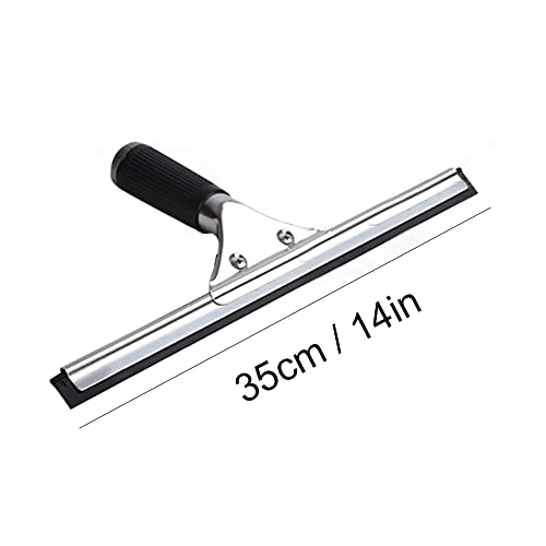 Black 35cm 14in Glass Squeegee for Window Cleaning, All Purpose Home Cleaner Tool for Car Windshield, Mirror, Glass Door (14in/35cm, Black) - color: Black, size: 14in/35cm