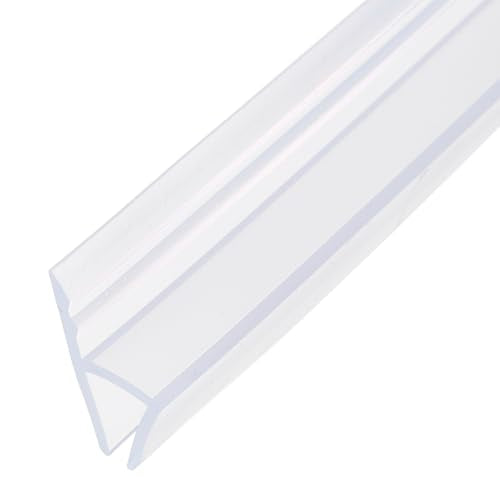 uxcell Shower Door Side Seal, H-Type Shower Door Sweep for 5/16" Glass 130" Long Silicone Frameless Glass Door Seal Strip, Stop Shower Leaks, Clear - size: 5/16" Glass 130" Long