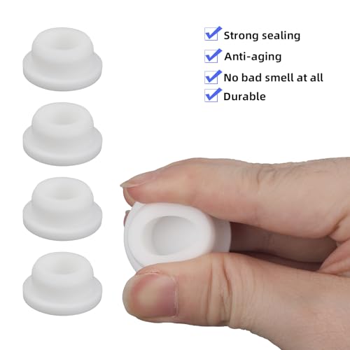 20pcs Bathtub Jet Covers, 5 Sizes Silicone Jet Tub Plugs Waterproof White Hole Cover Caps Bath Tub Inserts Reusable & Heat-Resistant