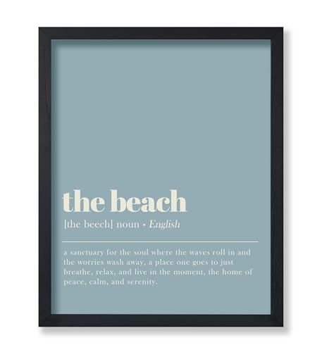 Poster Master Definition of The Beach Print - Typography Poster - Dictionary Art - Minimal Gift for Men & Women - Decor for Bedroom, Living Room or Dorm - 8x10 UNFRAMED Wall Art - color: Style03, size: 8"L x 10"W